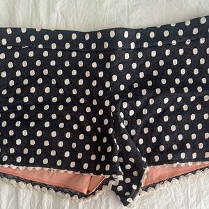 Judith March Black & White Polka Dot Sleep Shorts with Pink Accent